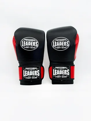 Перчатки боксерские LEADERS LiteSeries (черно-красные)