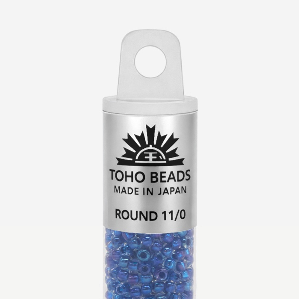 Японский бисер TOHO Round 11/0 (№189), окрашенный изнутри прозрачный