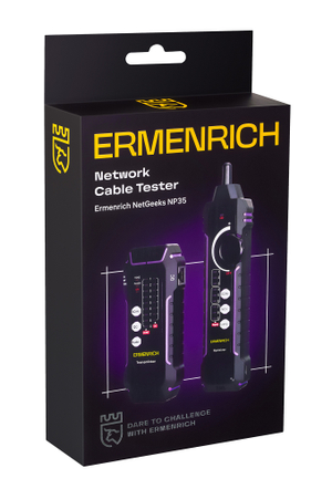 Кабельный тестер Ermenrich NetGeeks NP35, фиолетовый