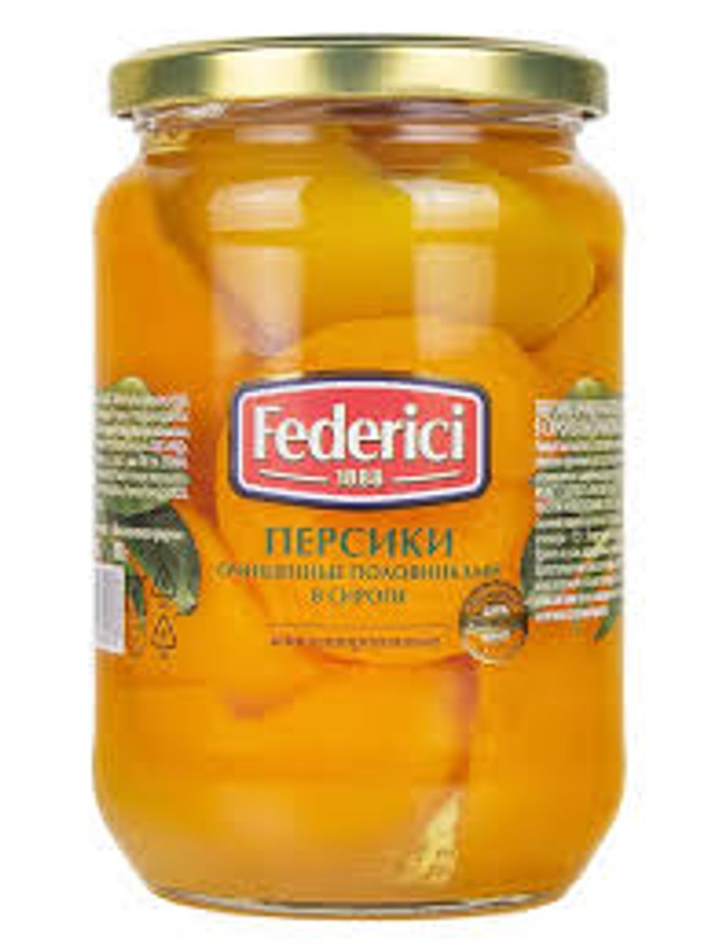 Персики очищенные половинками в сиропе ст/б 720г*12шт Federici