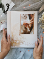 Фотоальбом свадебный на 20 магнитных листов 23х28 см, внутр. спираль only married Новобрачные