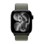 Умные часы Apple Watch Series 11 GPS, 42mm, Jet Black Aluminium Case with Forest Sport Loop