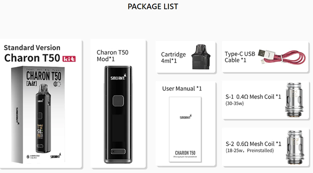 Smoant Charon T50 Pod 1500mAh 50W Kit