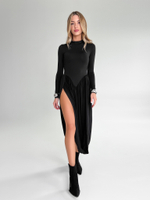 Платье Sun collection однотонное удлиненное с юбкой-баллон
