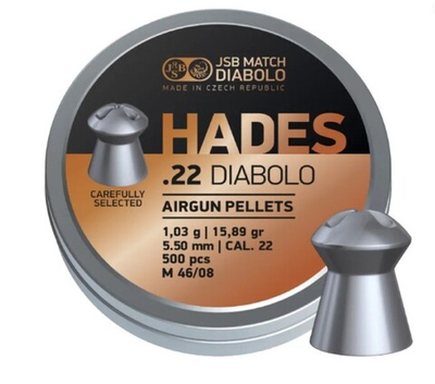 Пули пневматические JSB Hades Diabolo 5,5 мм, 1,03 г (500 штук)