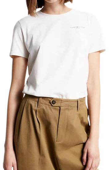 Женская теннисная футболка Tommy Hilfiger 1985 Regular Mini Corp Logo C-NK SS - белый