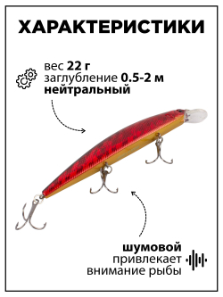 Воблер Минноу Rudla 130 мм 22 г, цвет #01