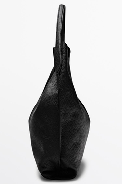 Massimo Dutti Мини-сумка через плечо из кожи наппа, черный