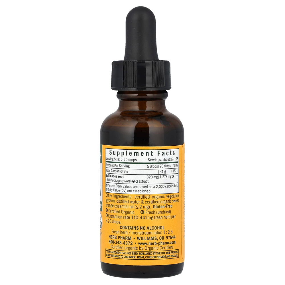Herb Pharm, эхинацея для детей, без спирта, с апельсиновым вкусом, 30 мл