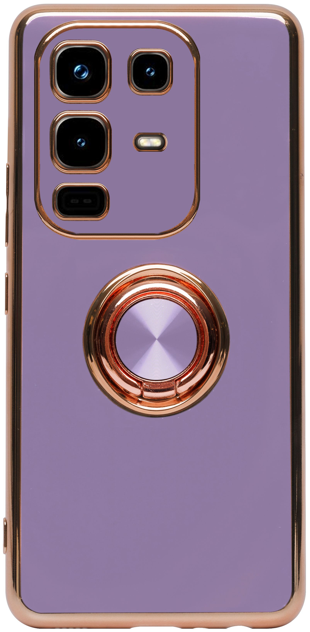 Стильный глянцевый чехол для INFINIX NOTE 50 / 50 PRO с кольцом-подставкой и бархатной подкладкой
