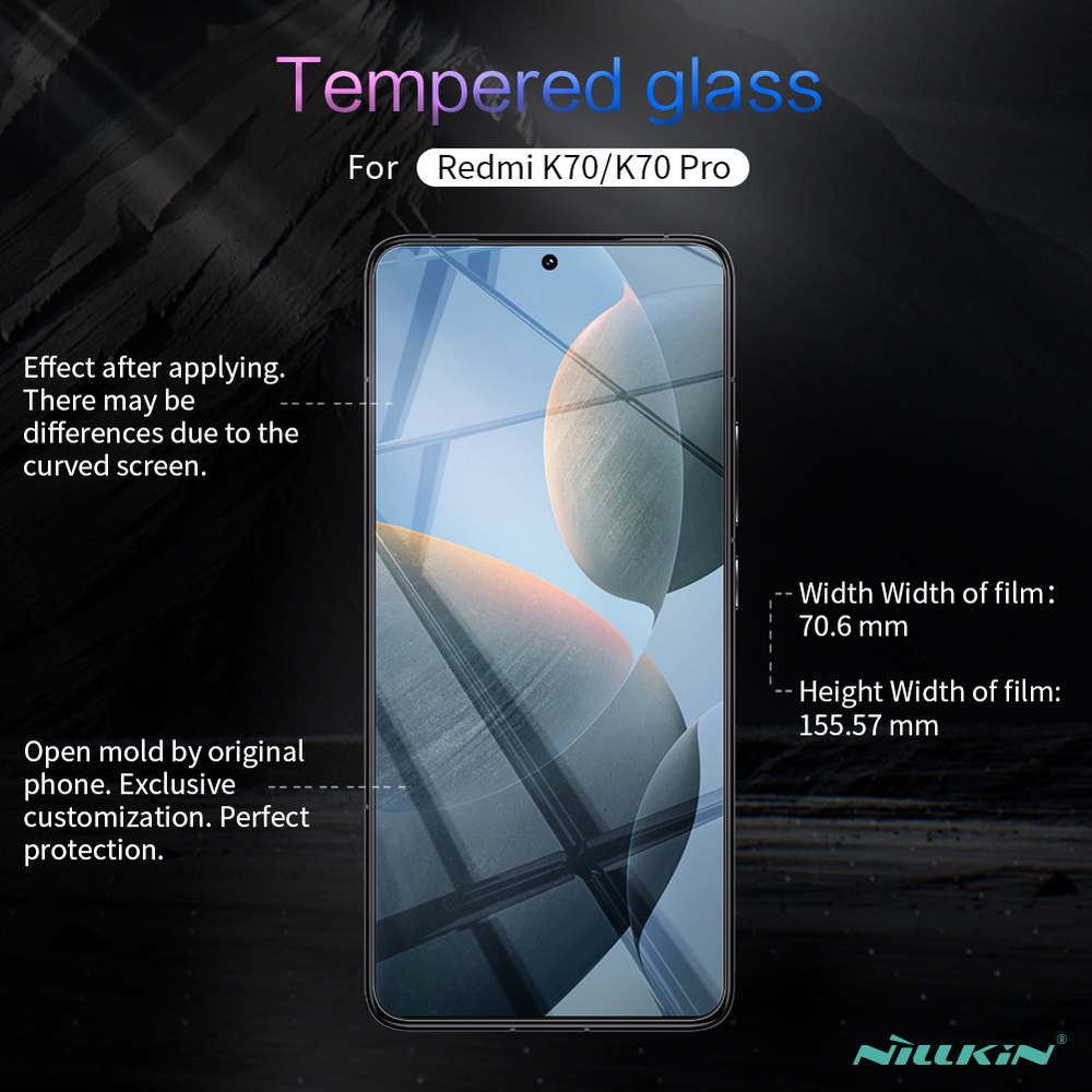 Защитное стекло с прозрачными рамками от Nillkin для Xiaomi Poco F6 Pro, серия H+Pro Anti-Explosion Glass Screen Protector