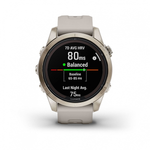 Умные часы Garmin FENIX 7S PRO Sapphire Solar 42 мм золотистый корпус со светло-песочным ремешком