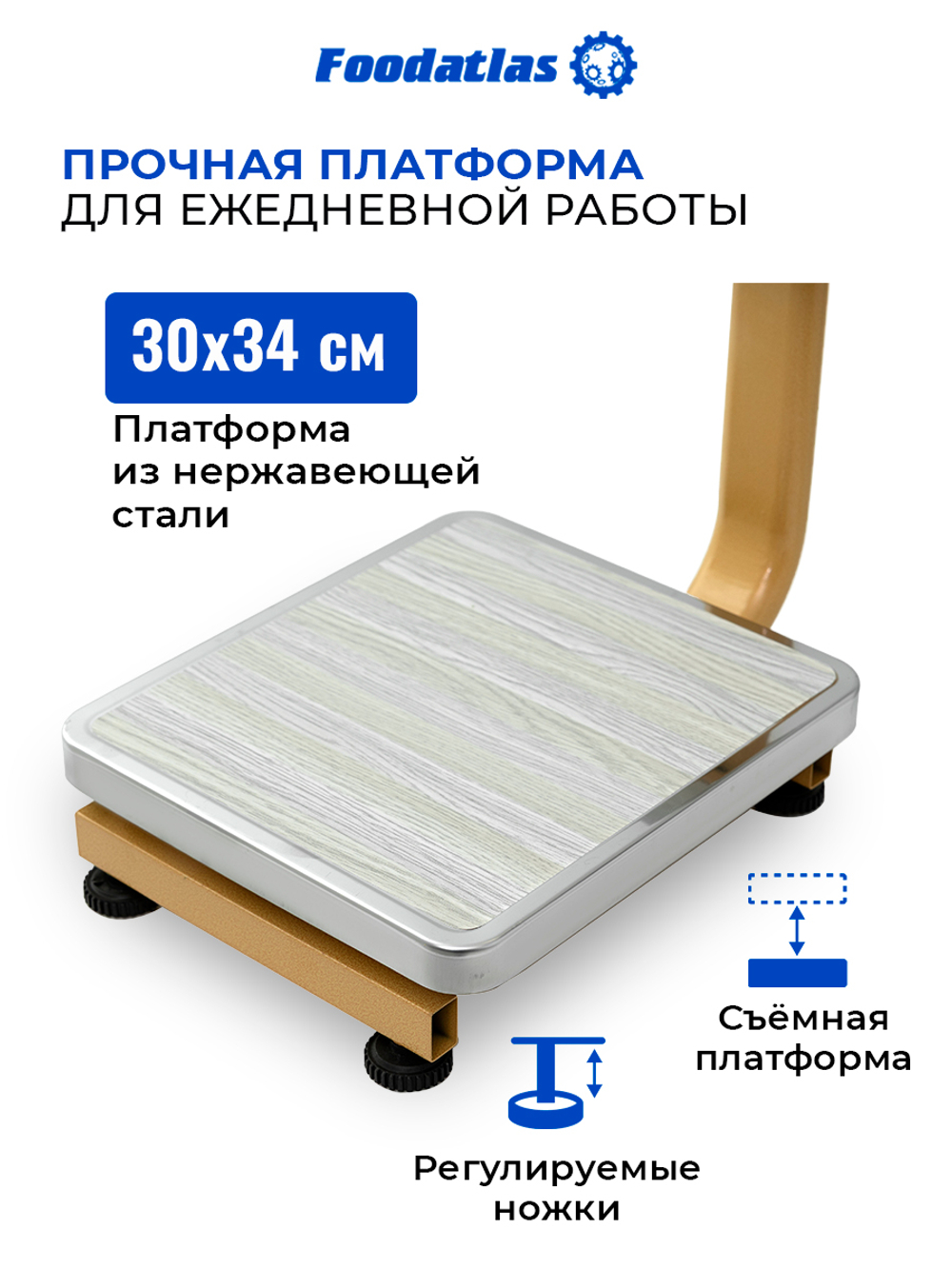 Напольные торговые весы 60кг/10гр ВТН-60 Foodatlas Eco