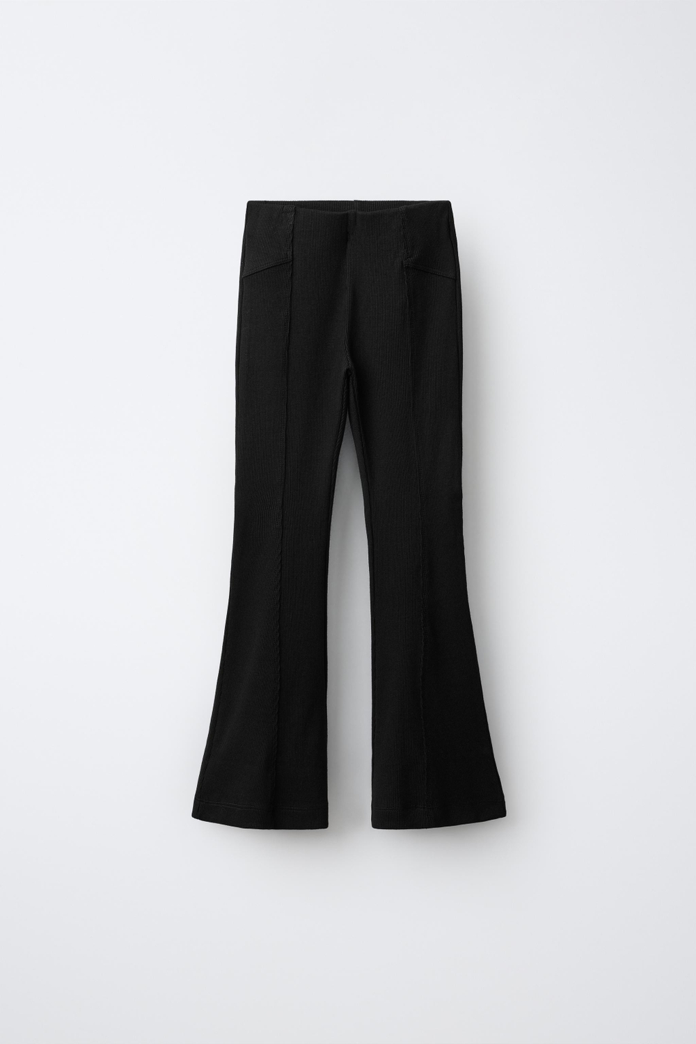 ZARA ЛЕГИНСЫ FLARE В РУБЧИК, ЧЕРНЫЙ