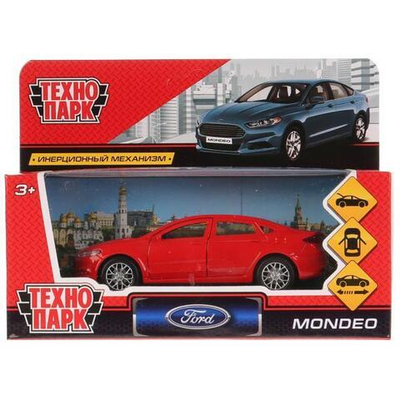 Модель ин. мет. "Ford Mondeo" 12см, откр дв, багаж, красный, коробка MONDEO-RD (Технопарк)
