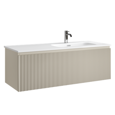 Тумба подвесная SANCOS Сноб Р 1.0 (Snob R 1.0) 1195х445х406, c одним ящиком оснащенным доводчиками, Бежевый матовый (Beige Soft), арт.SNR1.0120RCE