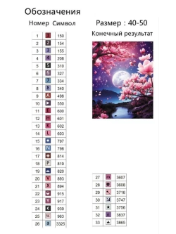 Алмазная мозаика на подрамнике 40х50 Сакура