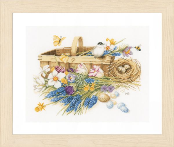 Набор для вышивания нитками Lanarte, Spring Flowers, 39х32 см