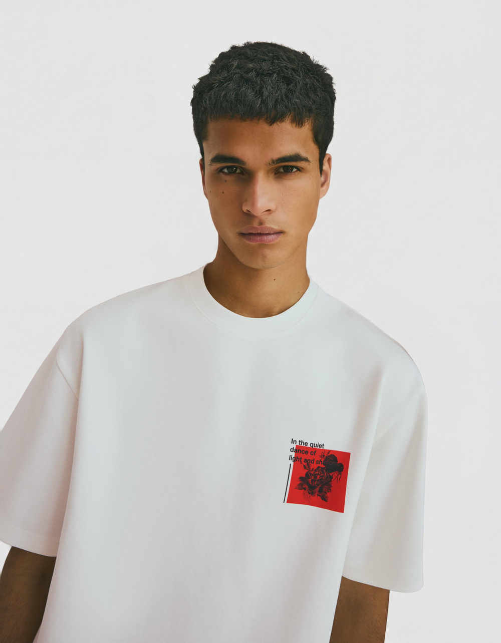 Мужской свитшот из интерлока с принтом - BERSHKA