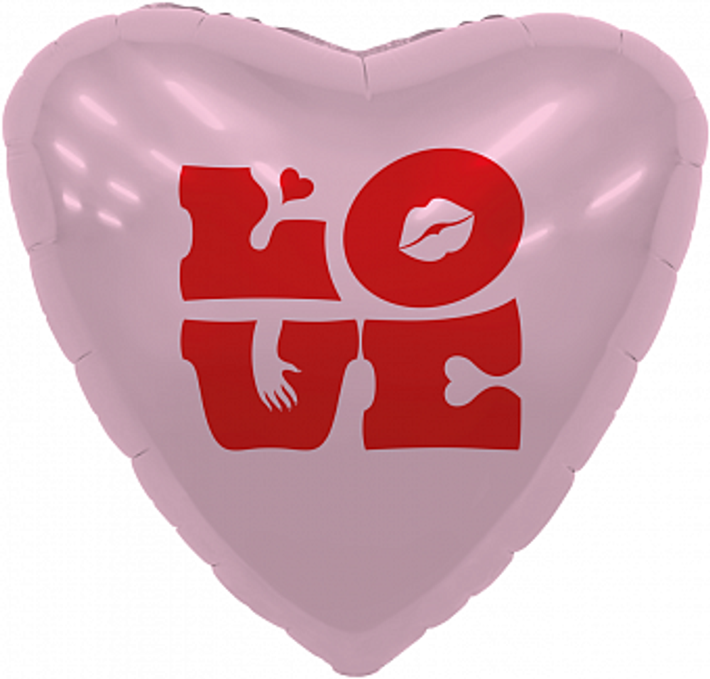 Р 18" Сердце LOVE Розовый 40 см.