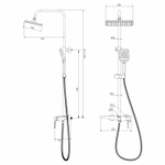 Душевая система 35к MIXLINE МЛ2430(ML2430) излив лейка 3 позиции+лейка "Тропический душ" ГРАФИТ