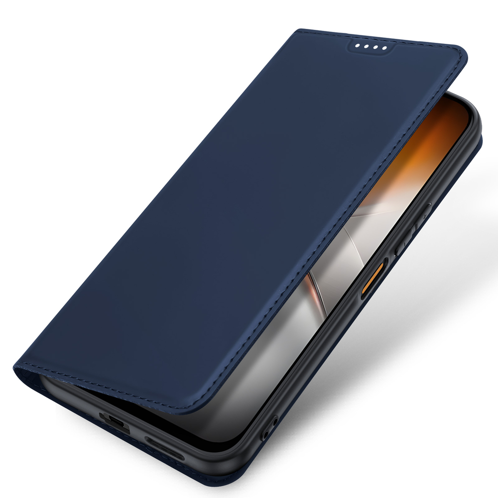 Чехол книжка из кожи синего цвета для Tecno Pova 8 Pro 5G, серия Skin Pro Series от Dux Ducis