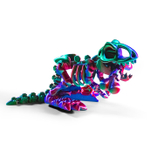 Динозавр-скелет Ти-Рекс (T-rex Dino) с косточкой, гибкая фигурка, красно-сине-зеленый