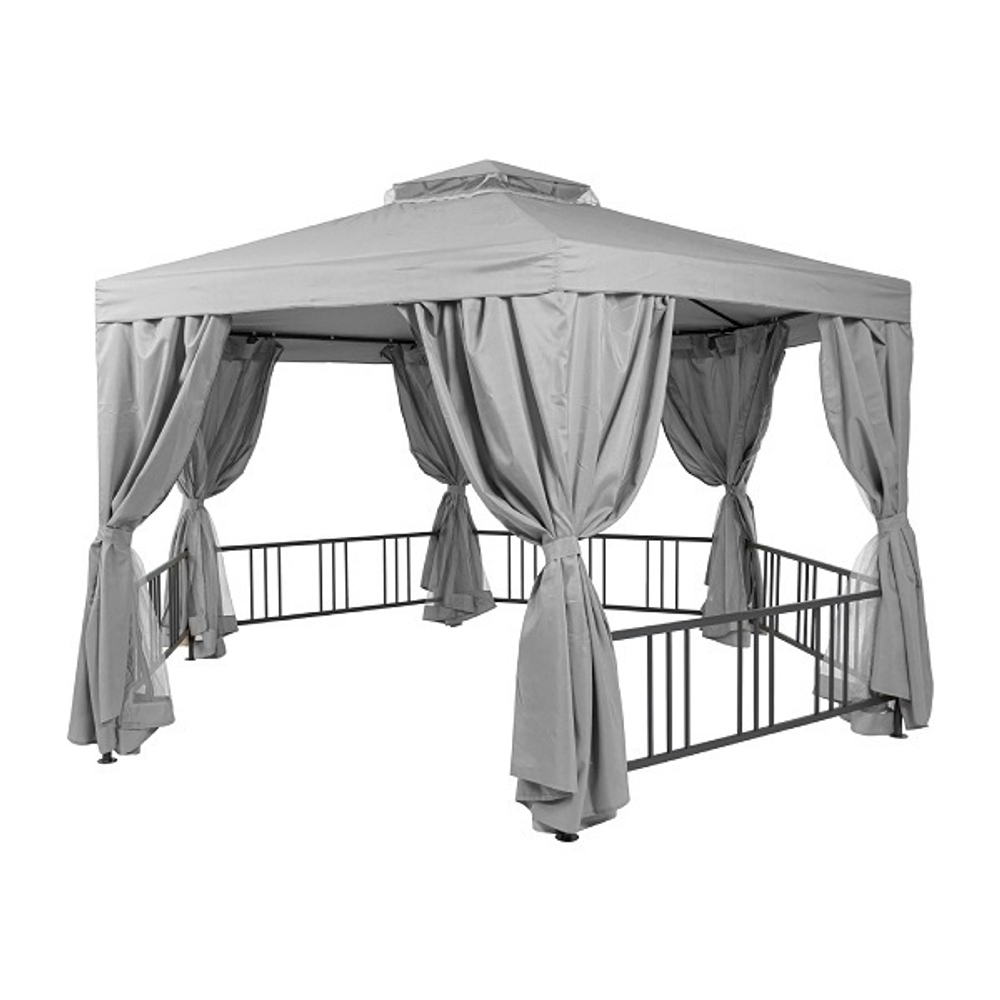 Шатер садовый Green Glade Gexagon Grey (сторона 200 см, площадь 10.5 м²)