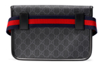 GUCCI Canvas With Leather Sling Bag, Fanny Pack Men"s Black