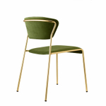 Стул с обивкой Scab Design Lisa, сатинированная латунь, зеленый