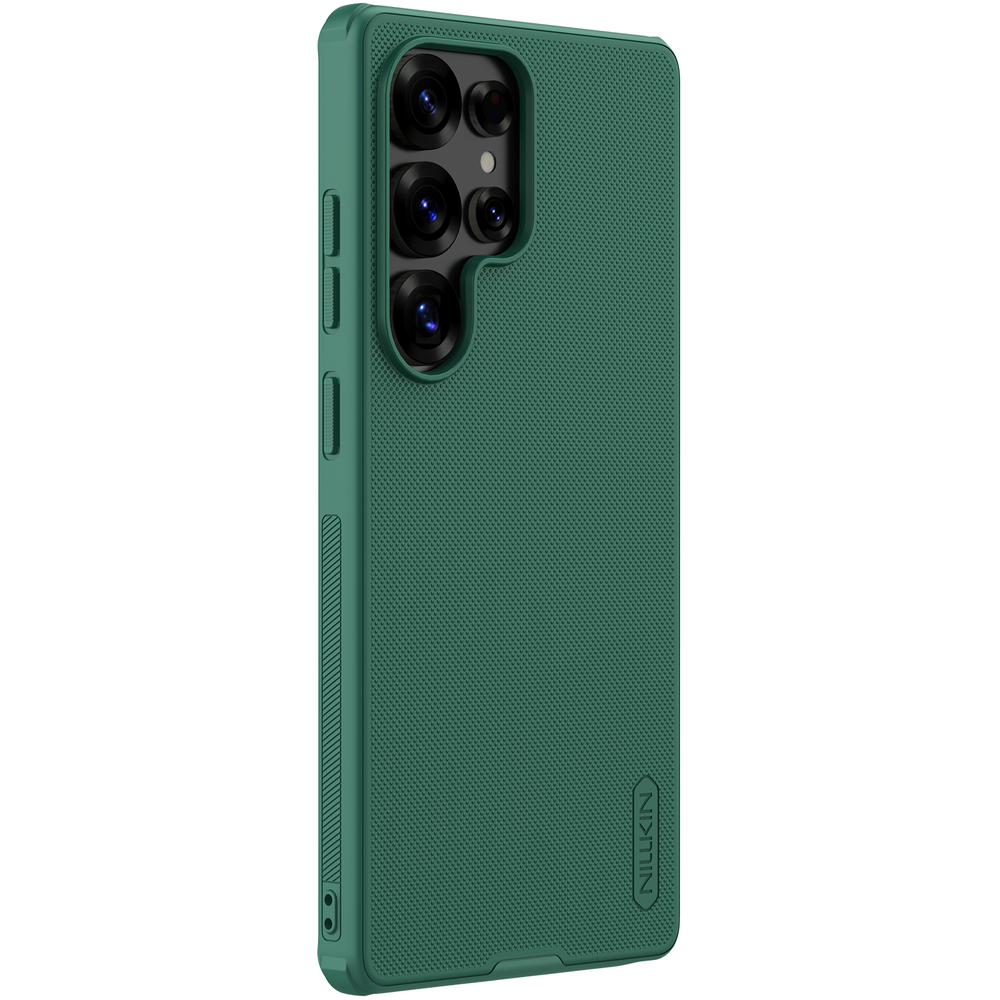 Чехол зеленого цвета (Dark Green) от Nillkin c MagSafe для Samsung Galaxy S25 Ultra, серия Super Frosted Shield Pro Magnetic Case