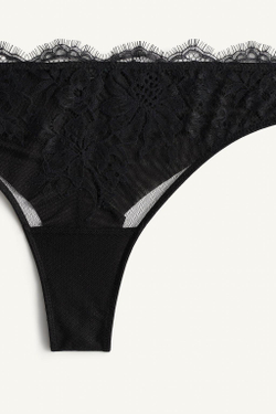 ZARA КРУЖЕВНЫЕ ТРУСИКИ - LIMITED EDITION , ЧЕРНЫЙ