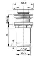Донный клапан Alcadrain click-clack, белый (A395B)