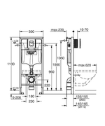 Инсталляция Grohe Solido 3 в 1 с черной панелью смыва Even