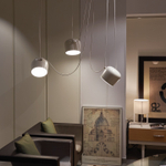 Pendant design lamp  AIM by Flos (3 lampshade ,  White)