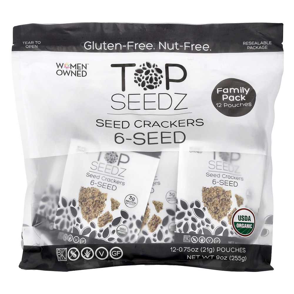 Top Seedz, крекеры с семенами, 6 семян, 12 пакетиков по 21 г (0,75 унции)