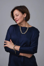 Колье Византия биколор: золото и графит с темно-серой плоской жемчужиной