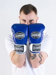 Перчатки боксерские LEADERS LS 2 BL/WH (сине-белые)