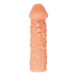Телесная закрытая насадка 13,8см с шершавой головкой Kokos Cock Sleeve 007 Size S
