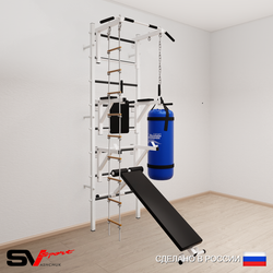 Шведская стенка Sv Sport усиленная 6922 (Турник стандарт/Брусья/Стойка/Скамья/Лестница/Цепь/Мешок 22кг)