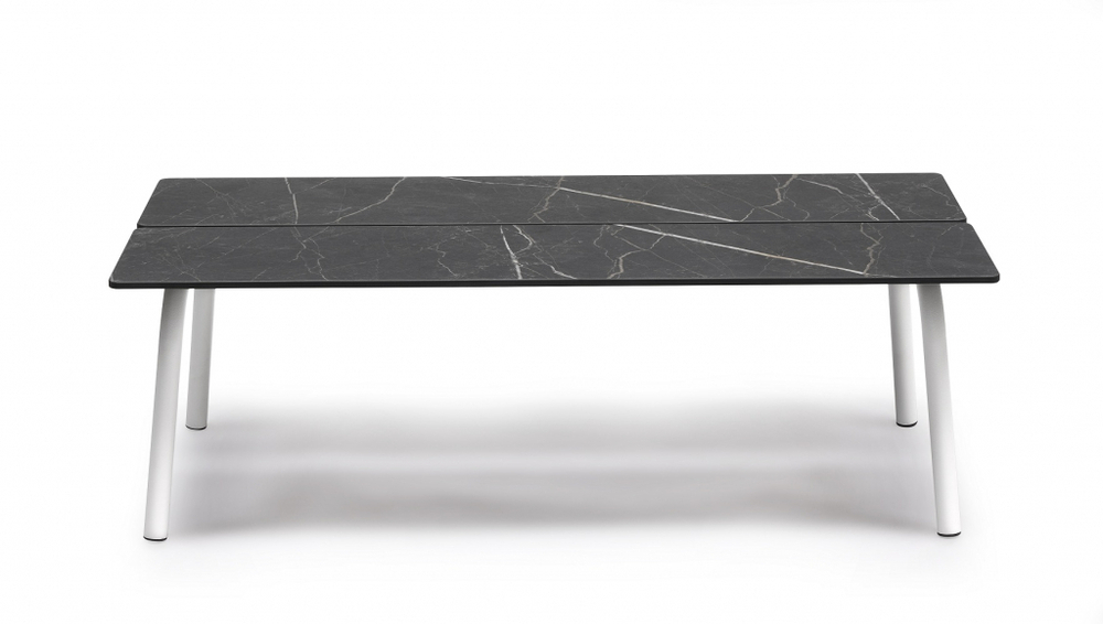Столик кофейный ламинированный Scab Design Brezza, лен, черный мрамор Сахара