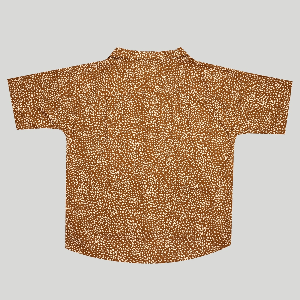 Short Sleeve Shirt Brown Giraffe