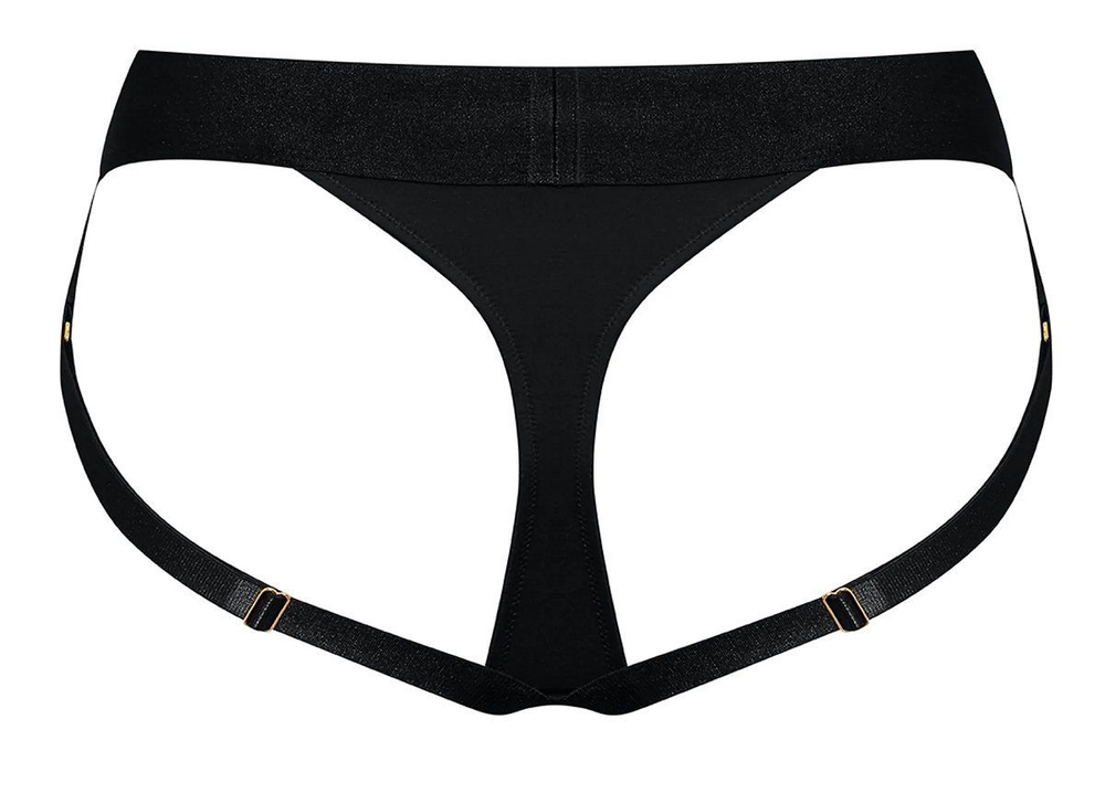 Черные трусики для насадок Heroine Lingerie Harness - size XL (Размер: XL) (Цвет: черный)