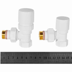 Комплект клапанов термостатических угловой STOUT Design - 1/2" (ВР/НР-американка, PN10, Tmax 120°C, EPTF уплотнение, цвет черный)