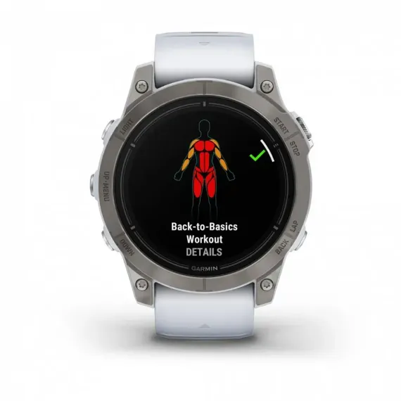 Garmin epix Pro (Gen 2) Sapphire Edition 47 мм, титановый, белый DLC, белый ремешок