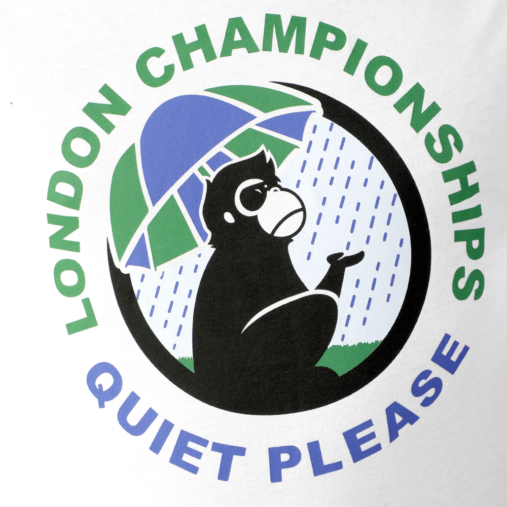 Мужское теннисное поло Quiet Please Wet Monkey T-Shirt Men - White, Multicoloured