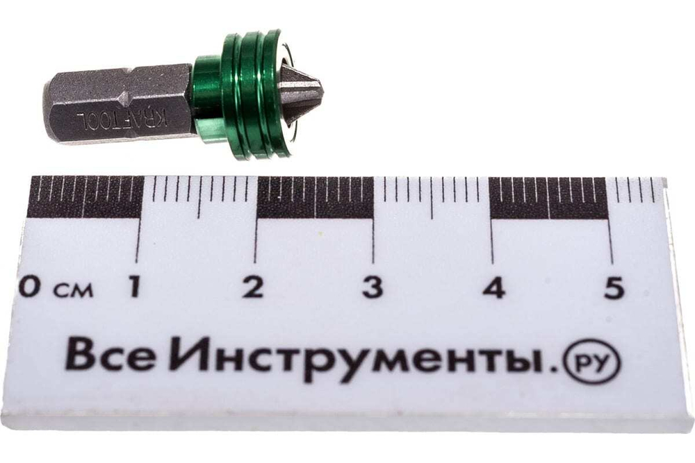 Бита "ЕХPERT", с магнитным держателем-ограничителем, тип хвостовика C 1/4", PH2, 25 мм, 1 шт. в блистере Kraftool 26128-2-25-1