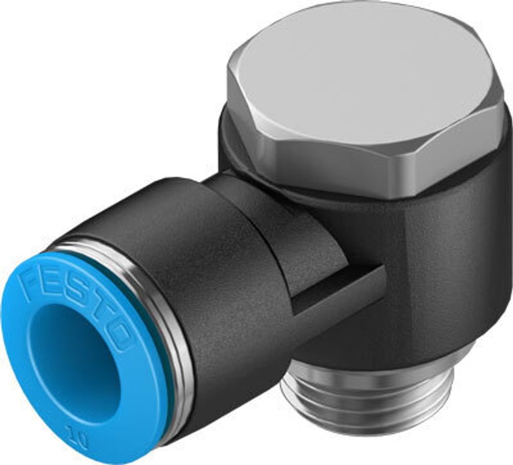 QSLV-G1/4-10 Угловой штуцер с цанговым зажимом и резьбой QSLV-G1/4-10 Угловой штуцер с цанговым зажимом и резьбой