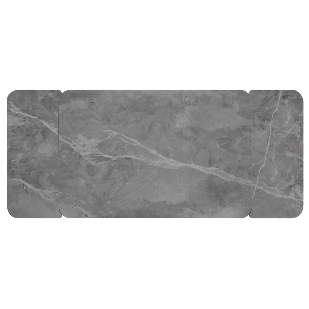 Стол Bradex Home Arthur раскладной 120-184x80x75см, керамогранит серый мрамор Greys Grey, чёрный