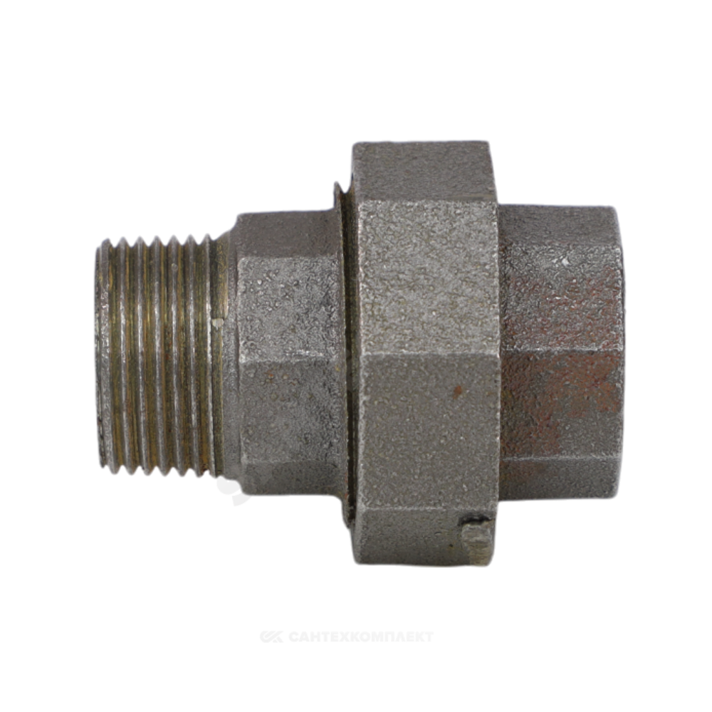 Соединитель прямой американка чугун Ду 15 (1/2") ВР/НР Fittex